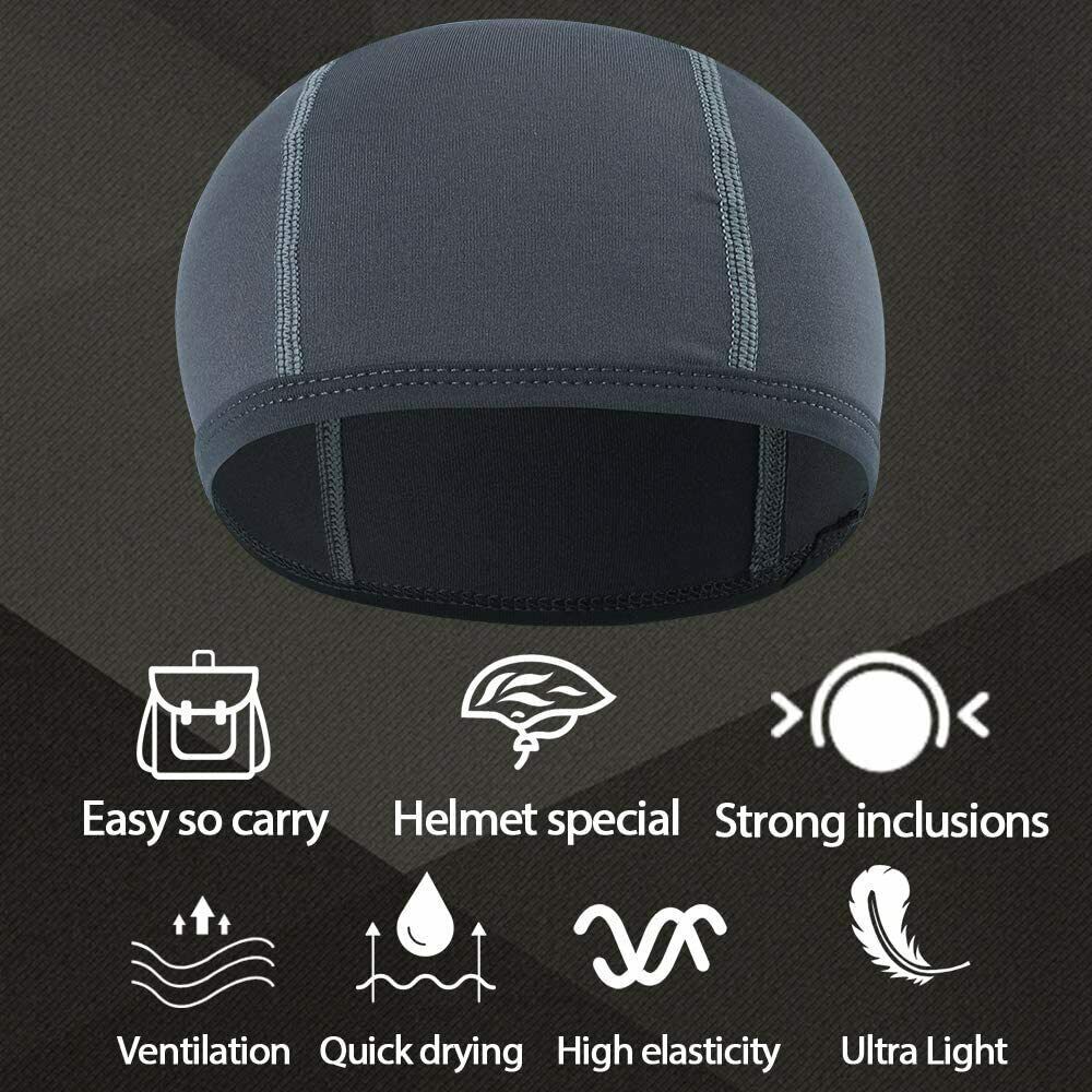 Cycling Skull Cap Breathable Sweat Absorption Beanie Cooling Under Helmet Hat