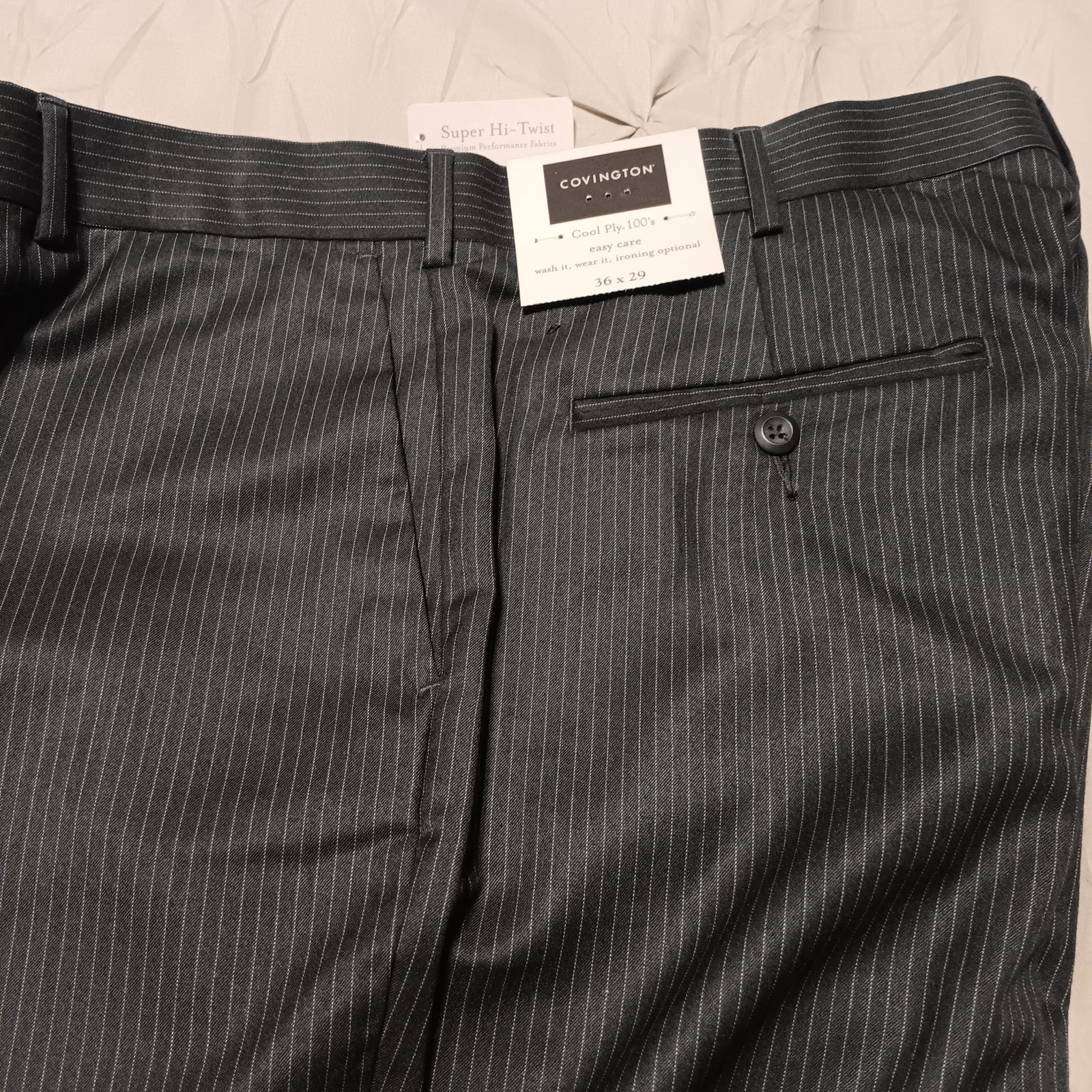 Men covington flat front striped pants 36×29 “New” with tags