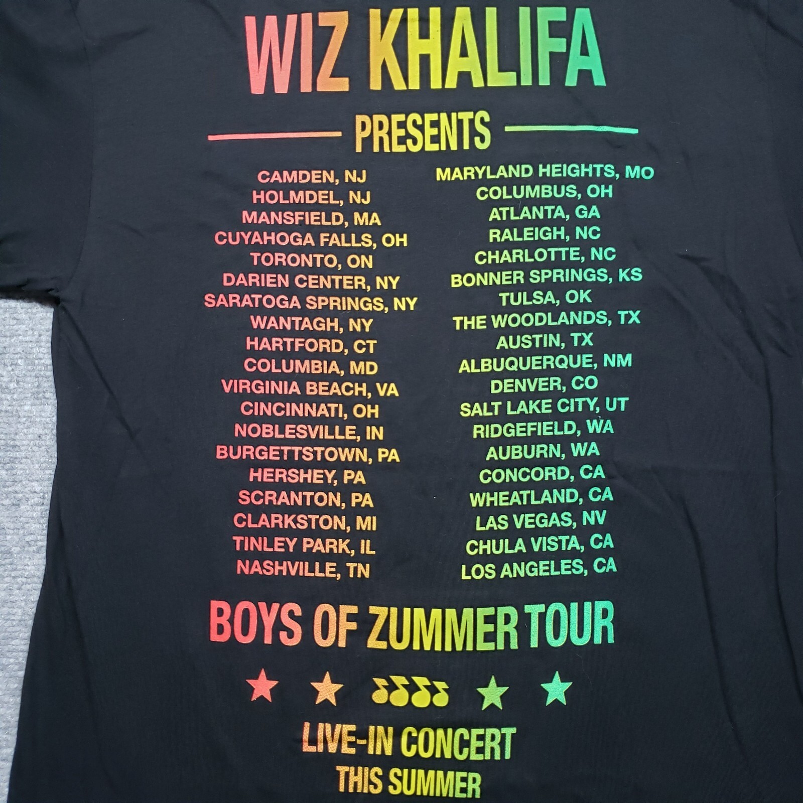 Next Level Apparel T-Shirt Mens S Black Wiz Khalifa Boys Of Zummer Tour New