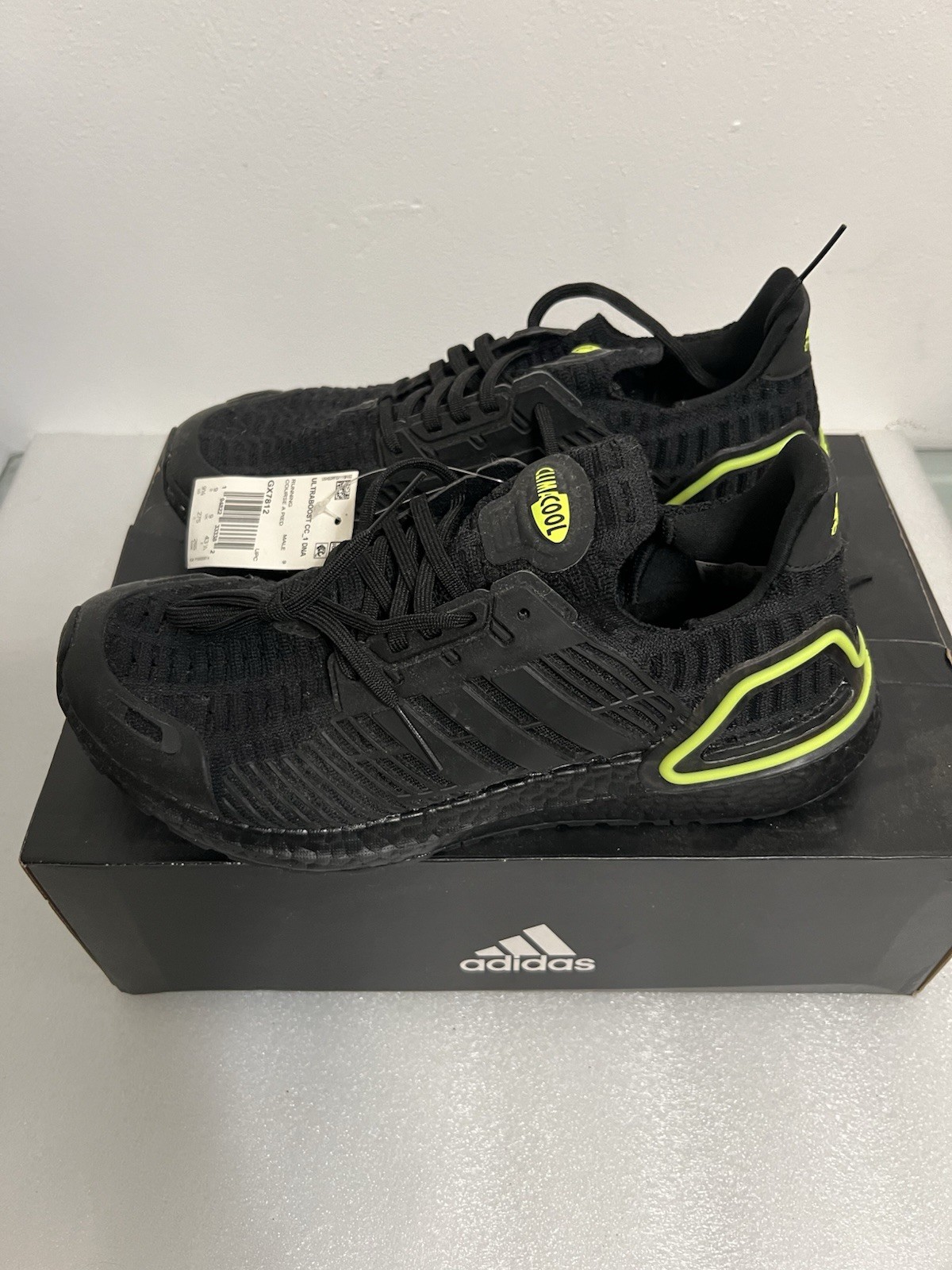 Adidas Ultra Boost DNA CC1 Black Solar Yellow GX7812 Size 9.5 Men’s / 10.5Womens