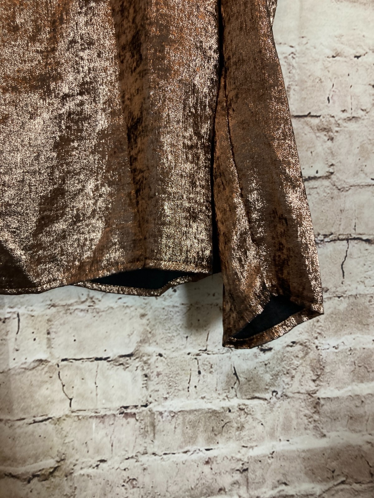 Future Collective Kahlana Barfield Brown Top Womens Small Copper Satin Shimmer