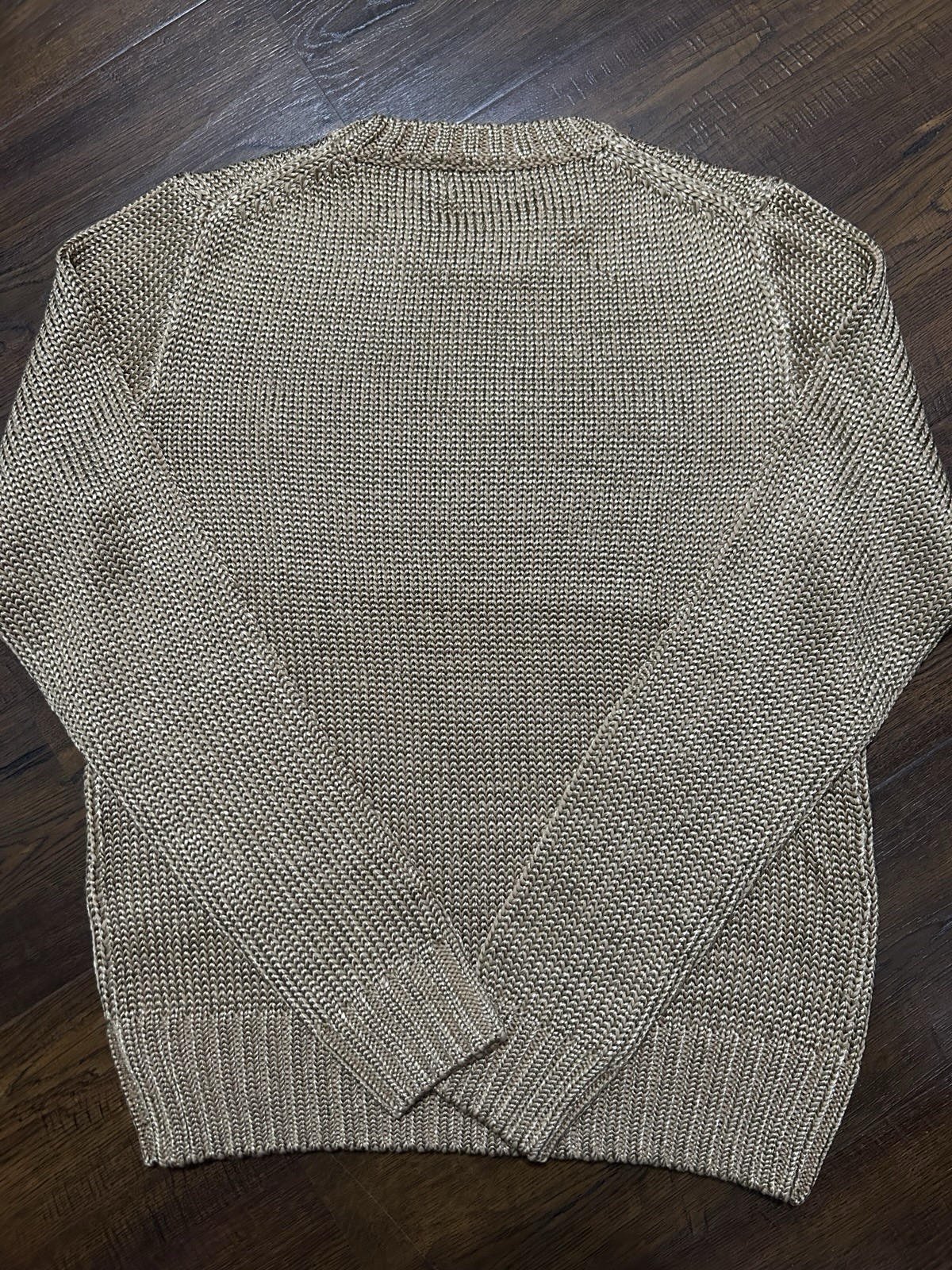 Size L. Polo Ralph Lauren Gold Knit Sweater American Flag Embroidery