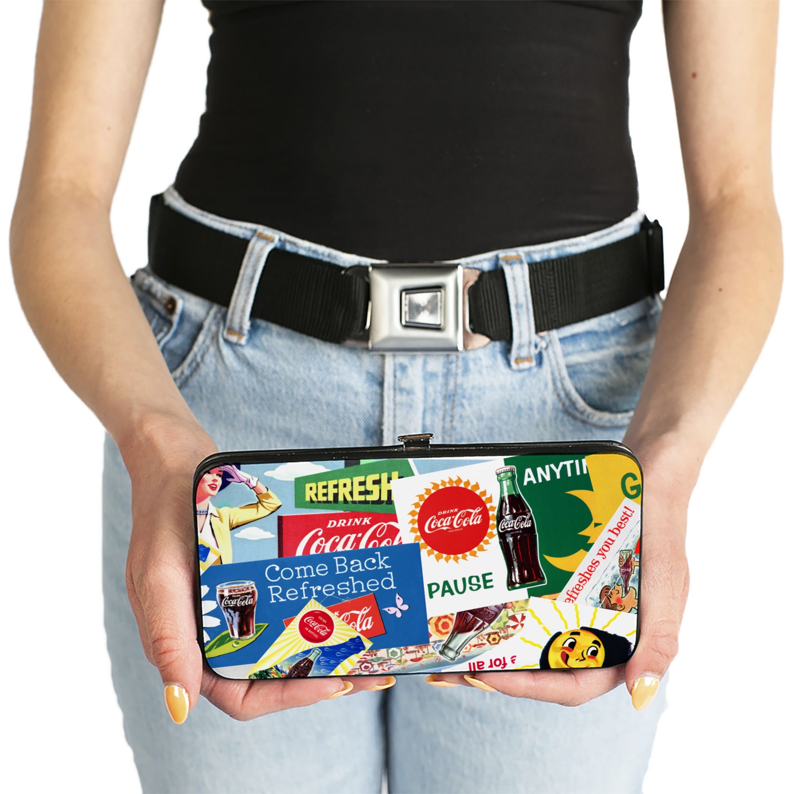 Hinged Wallet Vintage Coca-Cola COME BACK REFRESHED Ads and Icons Collage