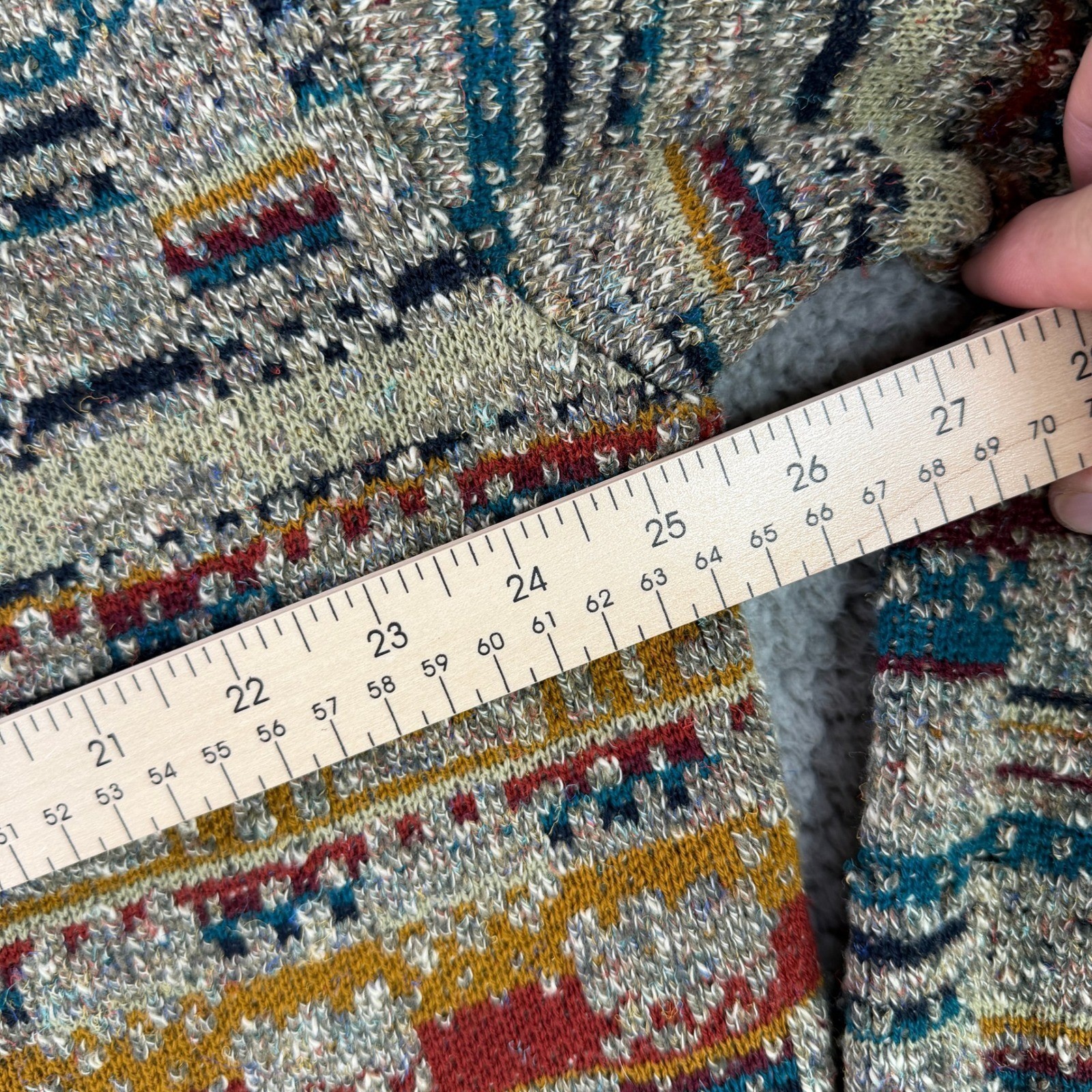Missoni Sport Sweater Men Large Multicolor Geometric Wool Blend Made in Italy