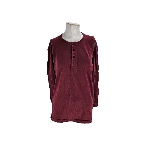 Race Brand By Goldstar Men’s Shirt 44 Red Cotton Henley 1960s Sanforized
