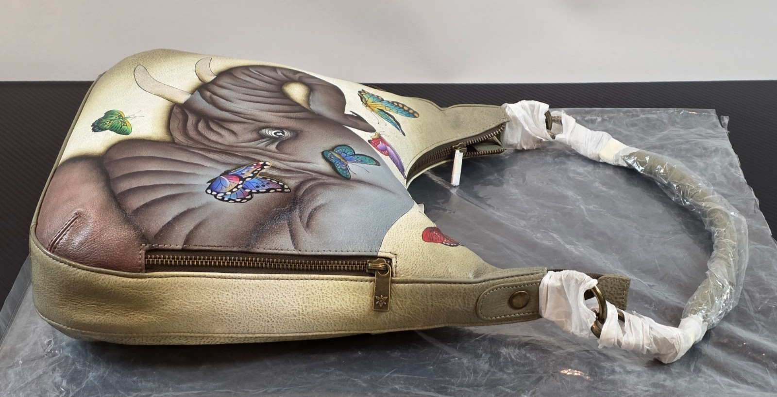 Anuschka Gentle Giant Convertible Slim Hobo With Crossbody Strap Hand-Painted