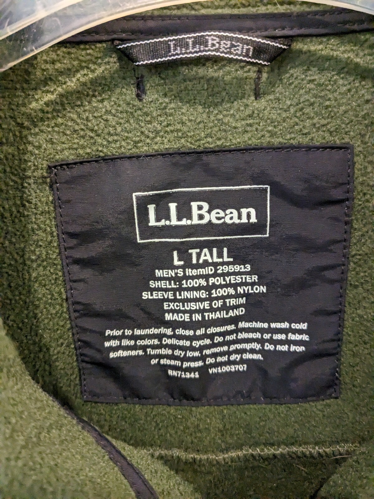 LL Bean Outdoor Gray Zip Up Fleece Pullover Sweater Size Medium collar embroider