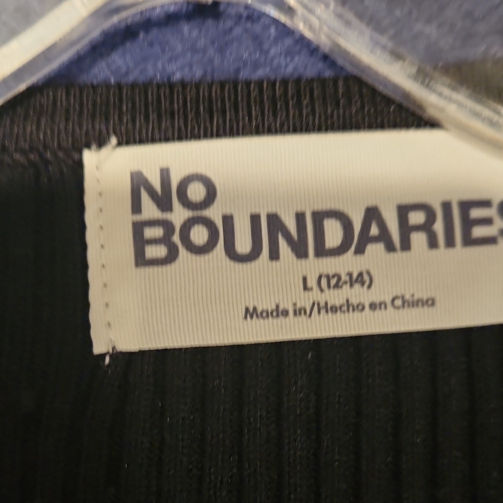 No Boundaries Black V-Neck Button-Front Rhinestone Knit Cardigan Sweater L