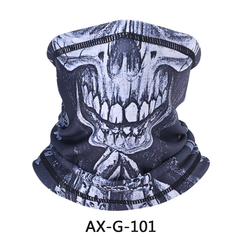 Skull Face Mask UV Sun Scarf Neck Gaiter Halloween Bandana Motorcycle Headwear