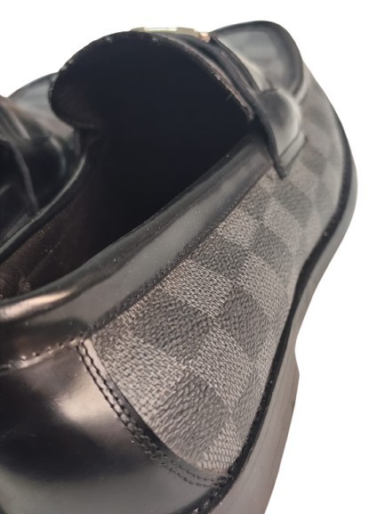Louis Vuitton Damier Graphite LV Buckle Loafers Size 40 EU / 7 US Made in France
