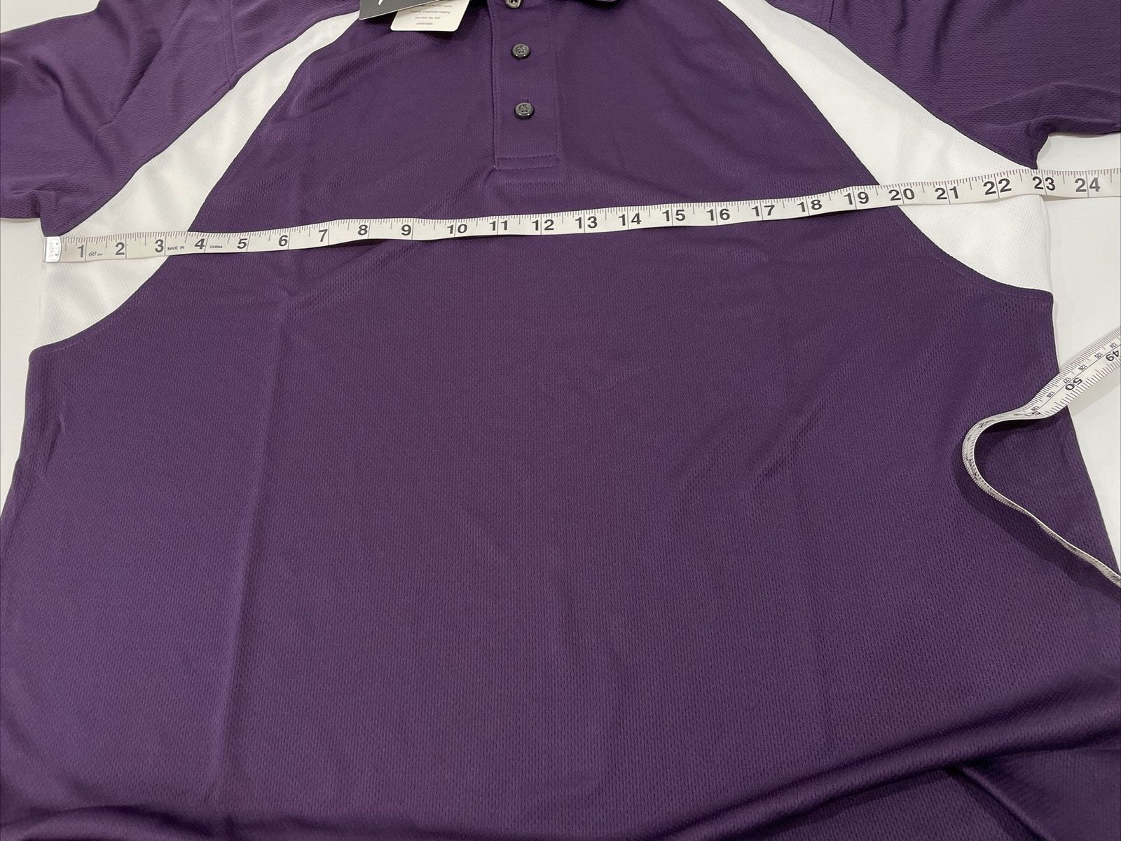 Blue Generation Men BluXDri Moisture Wicking High Polo Shirt Purple Size Medium