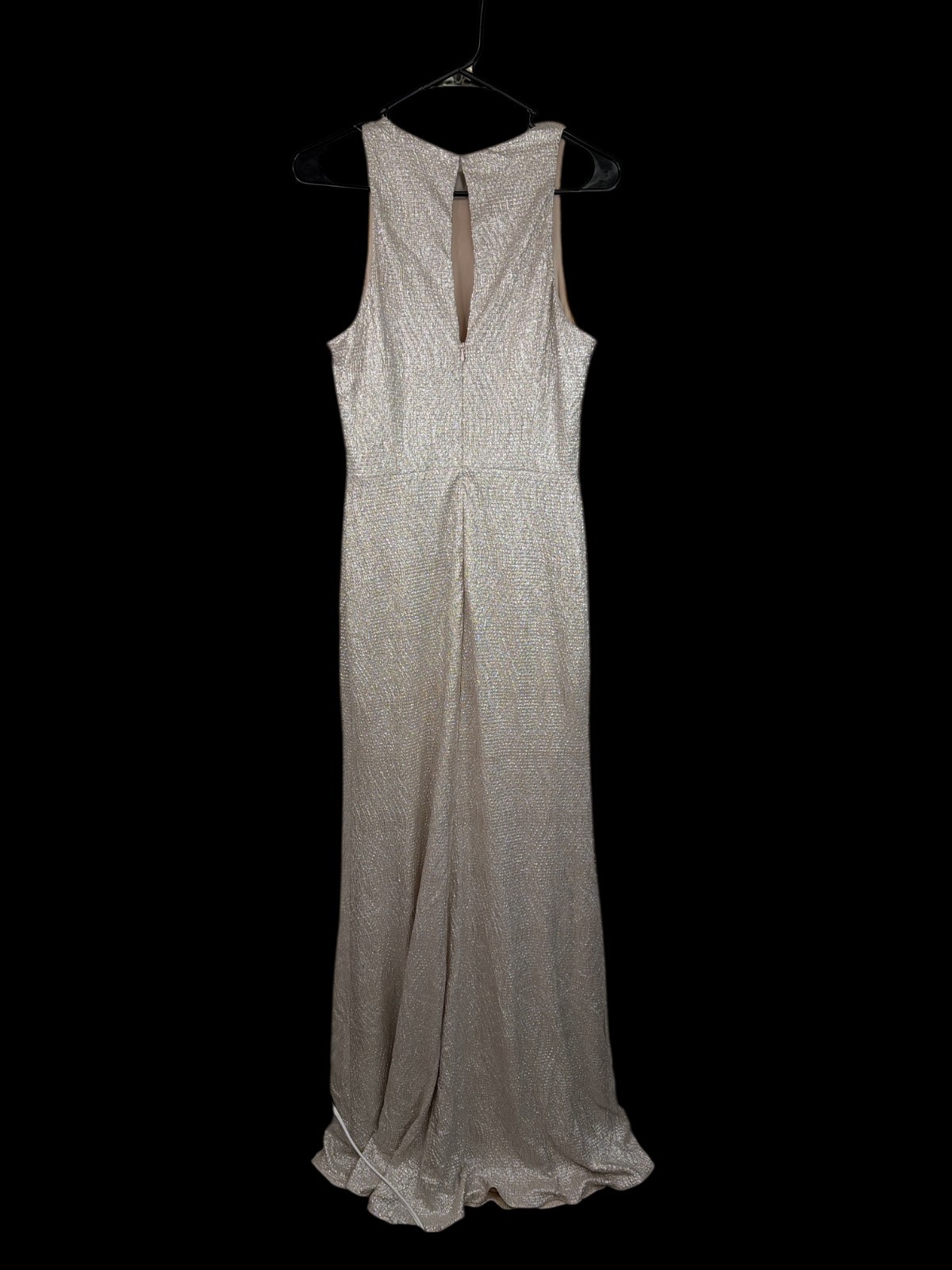 Dessy Collection Rose Gold Sparkling Sleeveless Dress Ball Gown Womens Size 8