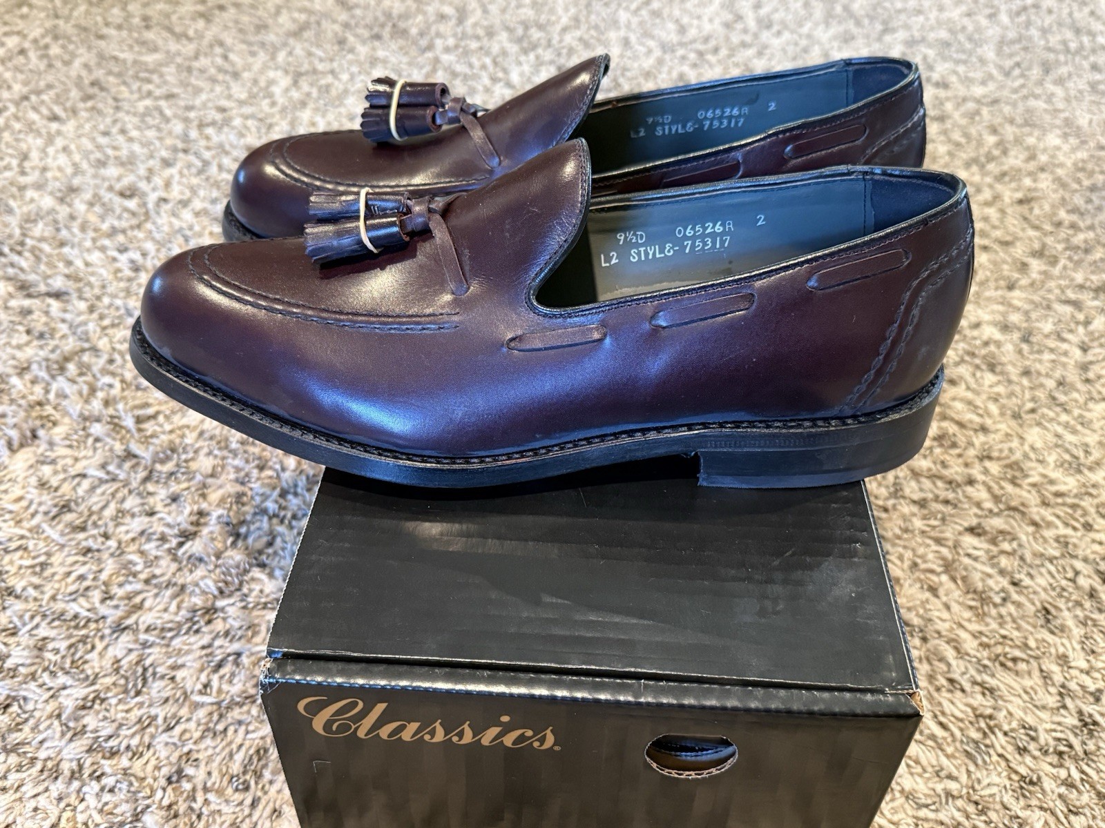 FootJoy Size 9.5D Men’s Brown Leather Tassel Loafer Classic Dress Shoe New WBox