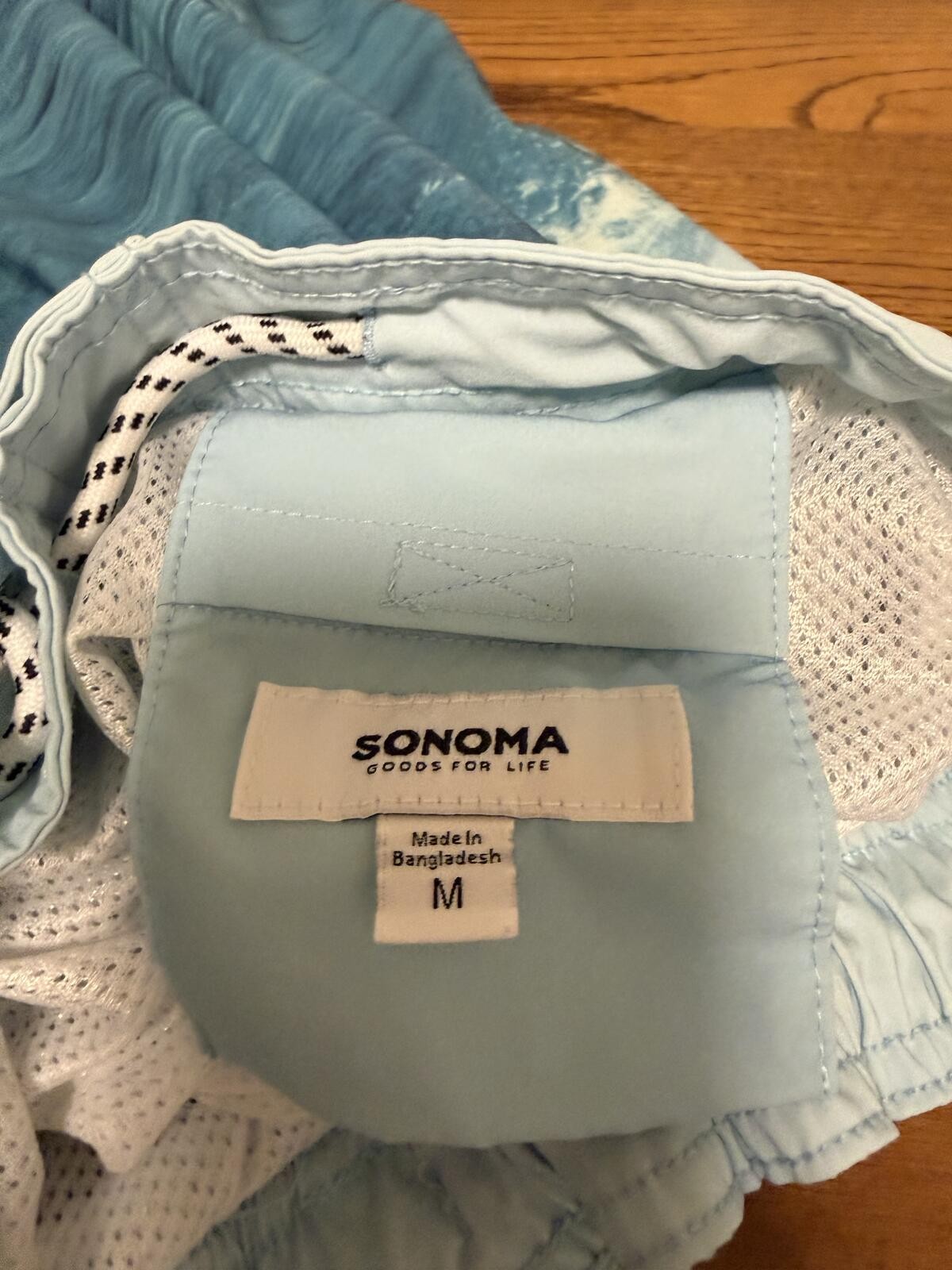Sonoma Goods for Life Blue Wave Print Swim Trunks Board Shorts Size M