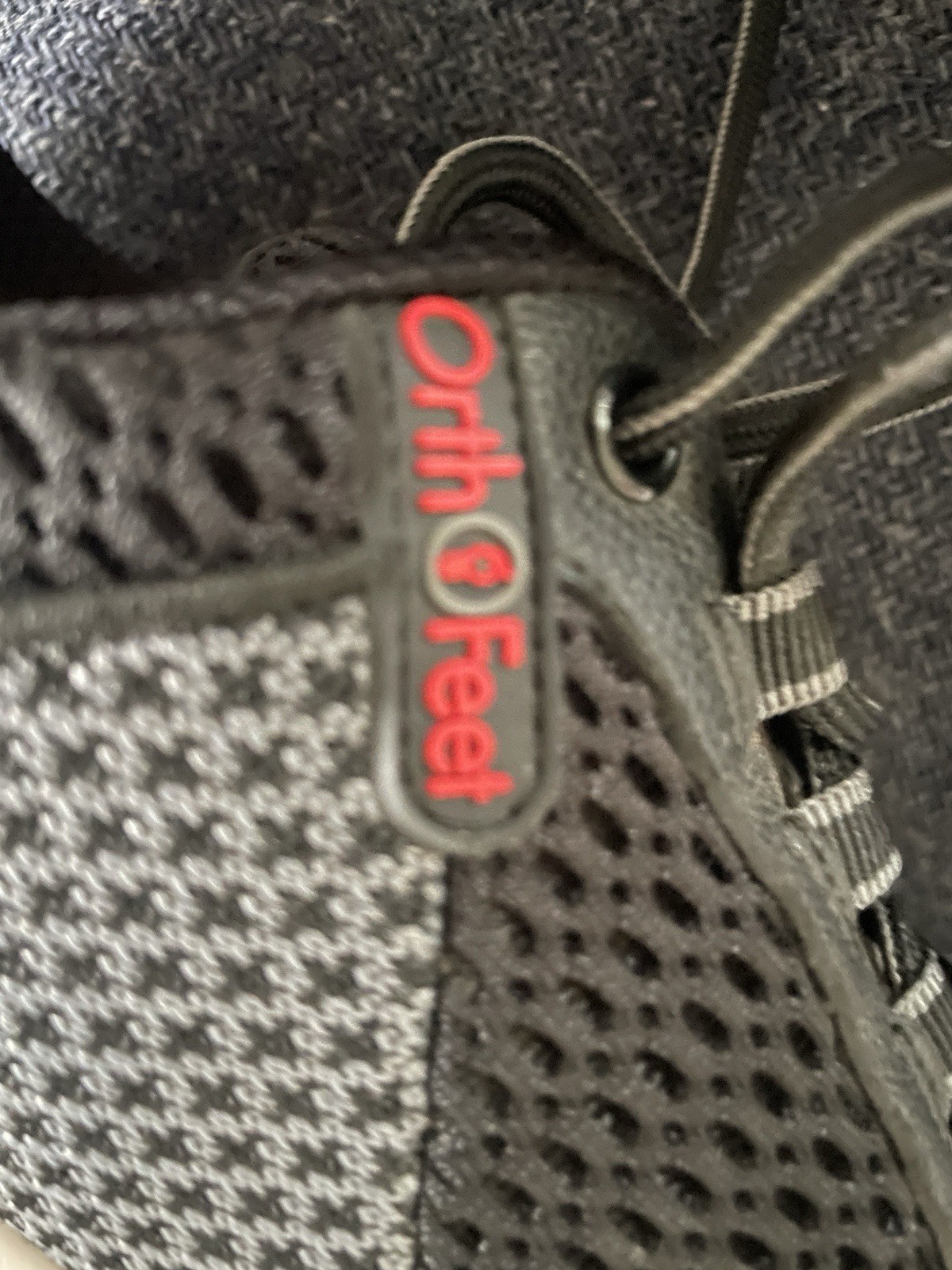 Ortho Feet Orth Feet Men’s 9.5 2E Black Gray With Red Logo And Accent Stripe Tab