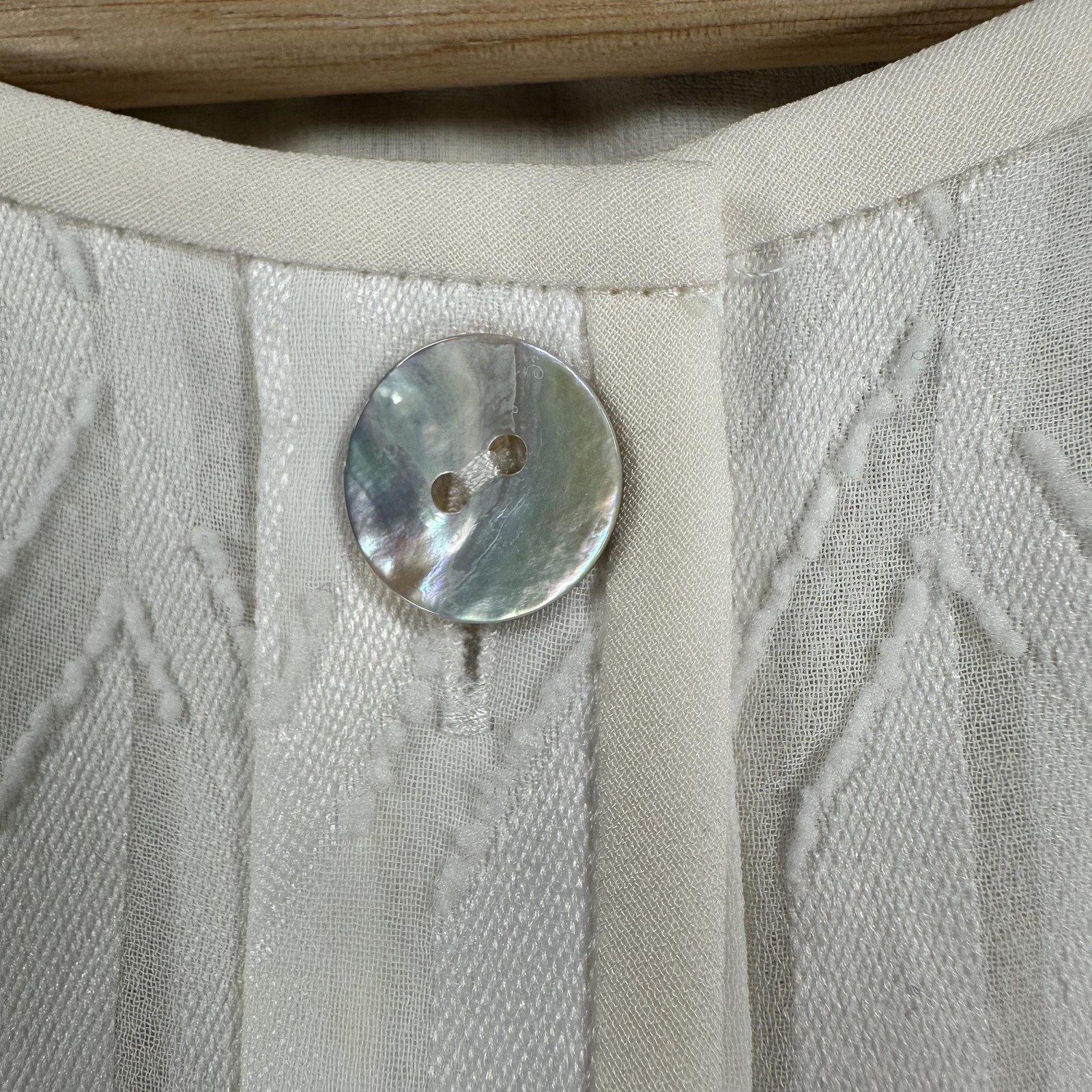 St. John Tunic Top Womens Petite P White Geometric Button Front Sleeveless