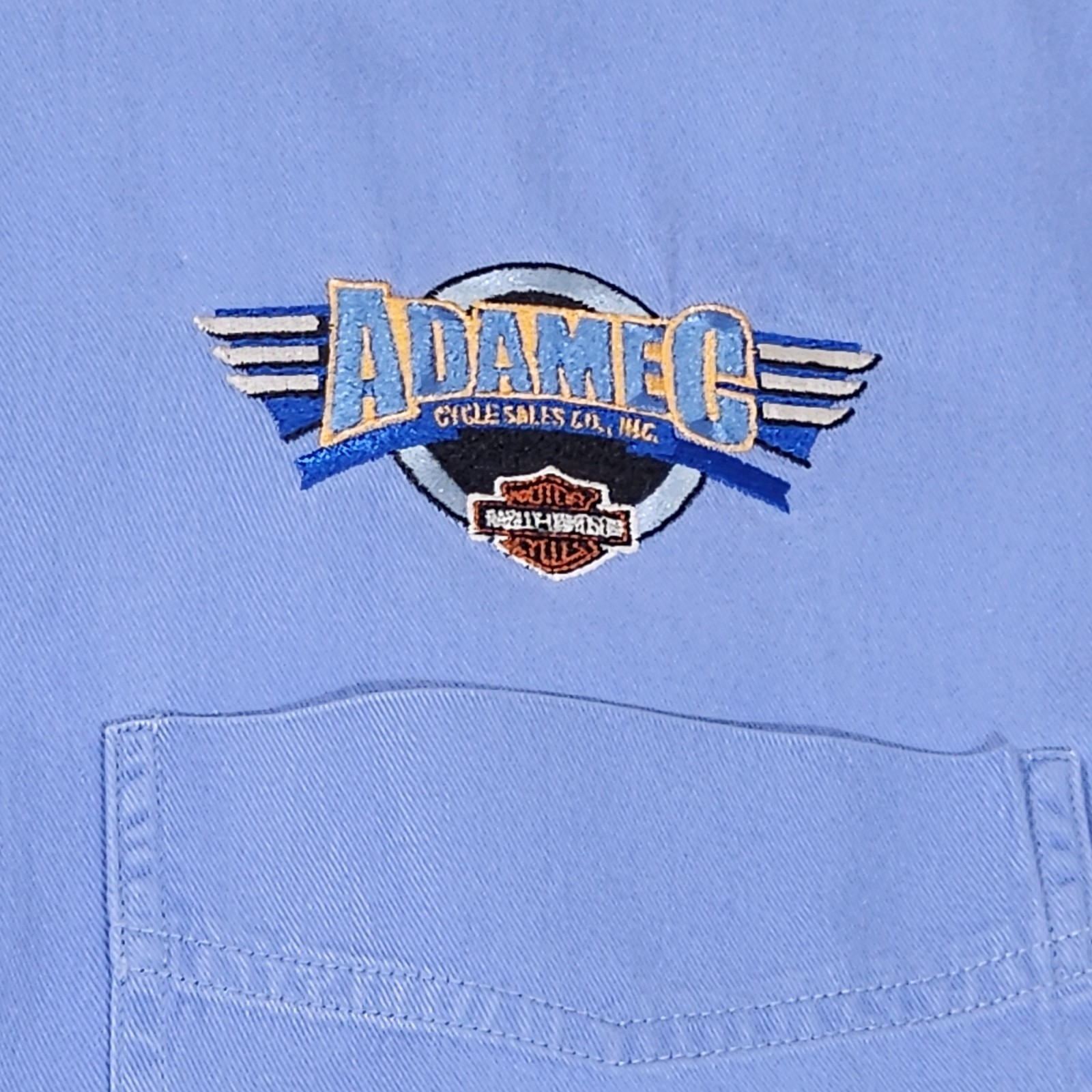 Blue Generation Shirt Men’s Medium Blue Adamec Harley Davidson Short Sleeve