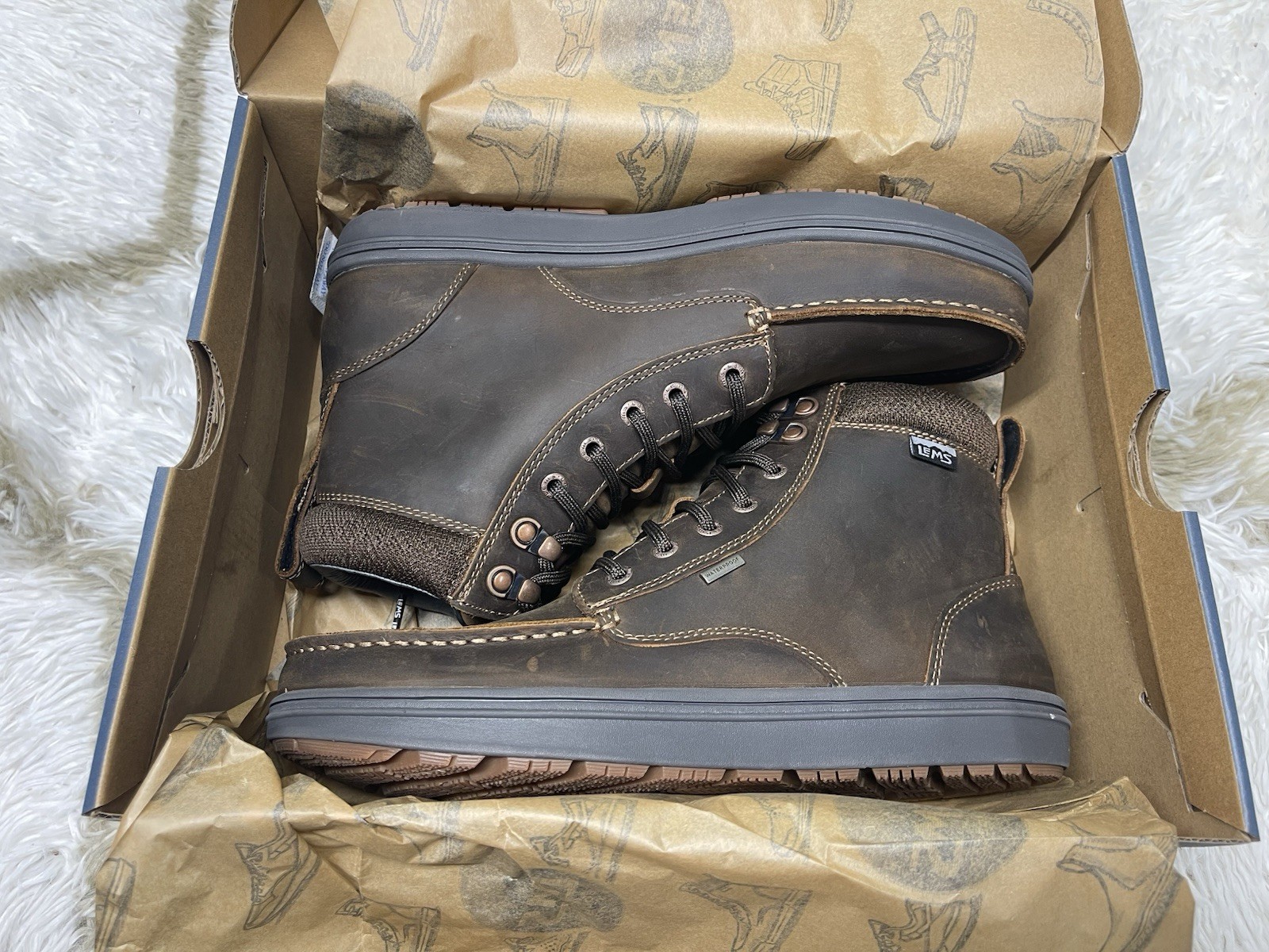 🧡NIB*Lems Boulder Boot Grip Waterproof Men’s Size 10 Full-Grain Oiled Leather🧡