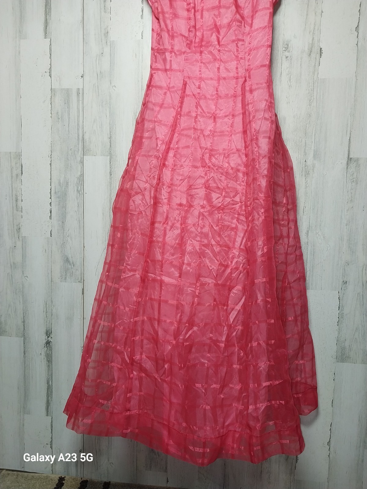 JODY ORGANZA PINK MAXI DRESS (Juniors) Size 11/12 Made In USA