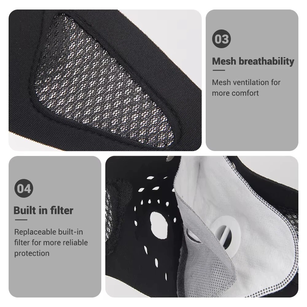 Reusable Respirator Face Mask with Active Carbon Filters for Woodworking Moving