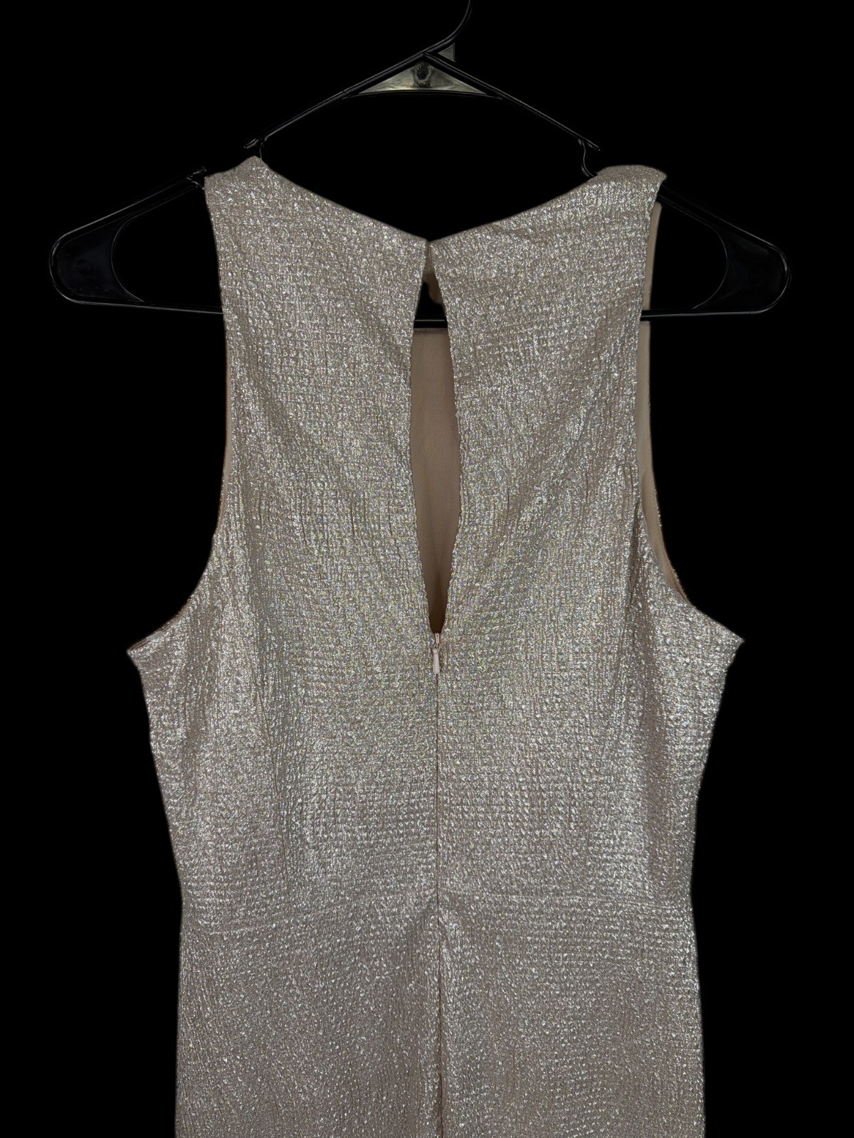 Dessy Collection Rose Gold Sparkling Sleeveless Dress Ball Gown Womens Size 8
