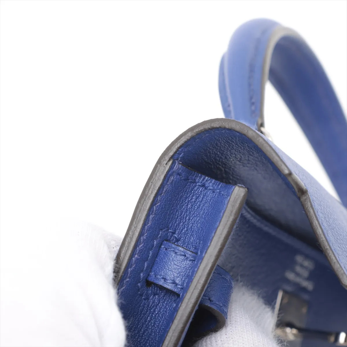 Hermès Tiny Kelly Swift Blue Silver Metal Fittings □O: 2011