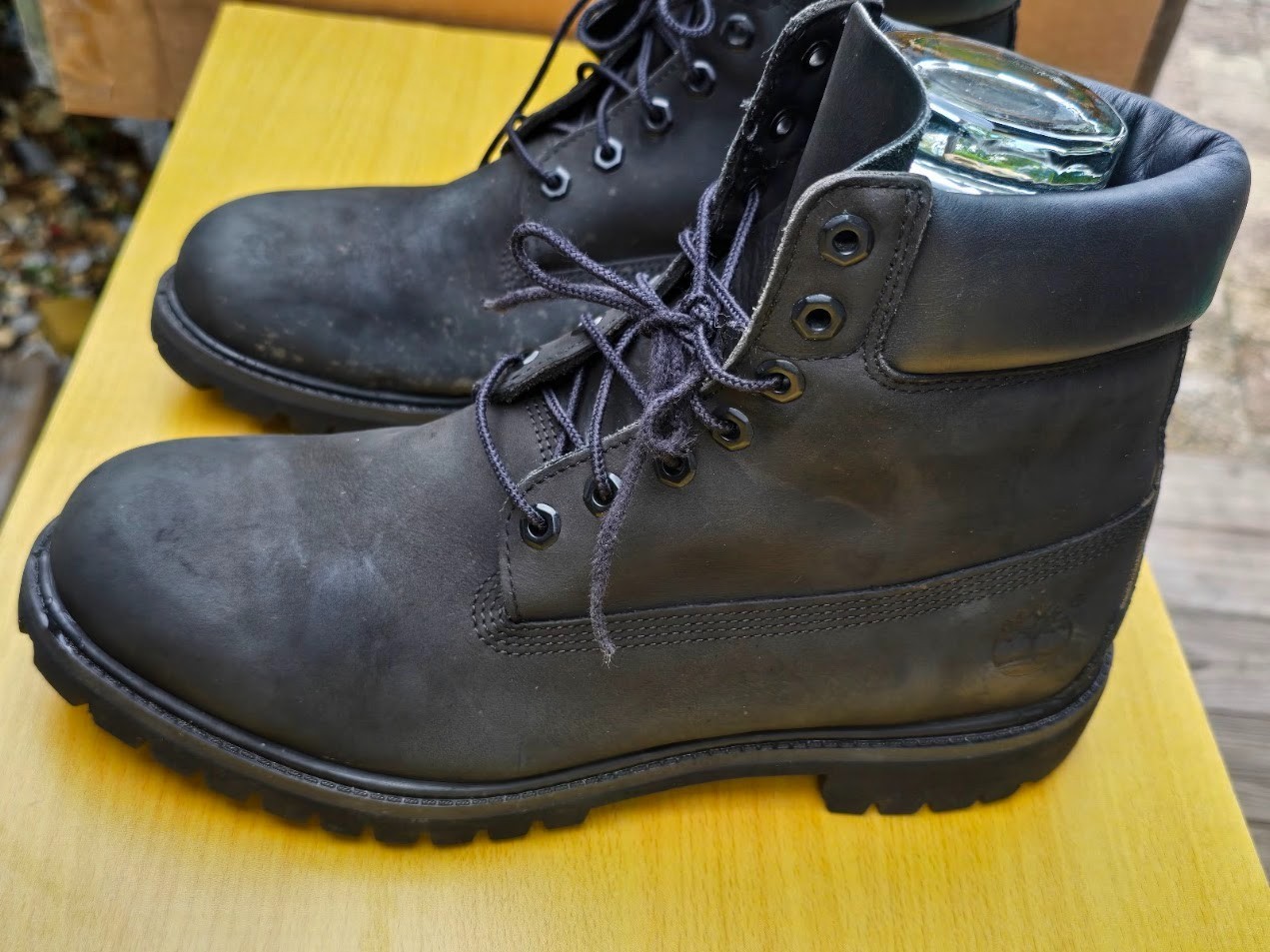 Timberland Men’s Size 12M Black Nubuck Waterproof Work Boots