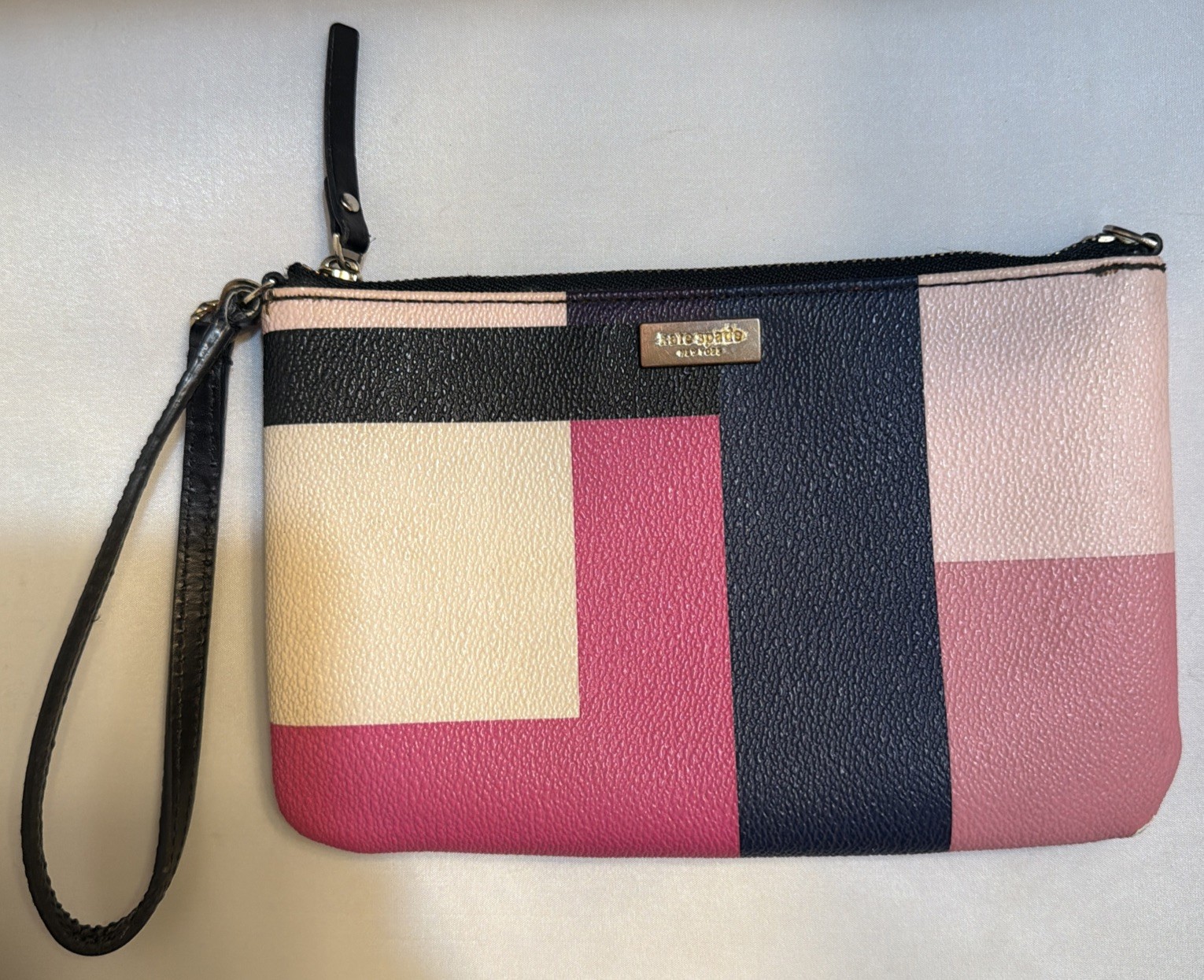 Kate Spade Wristlet and or Handbag Color block Pink Navy Purple Black
