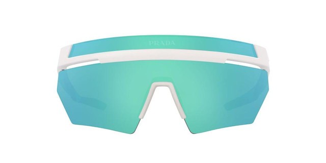 PRADA | NEW | 01YS | 01YS AAI08R | MATTE WHITE | BLUE | GREEN MIRROR