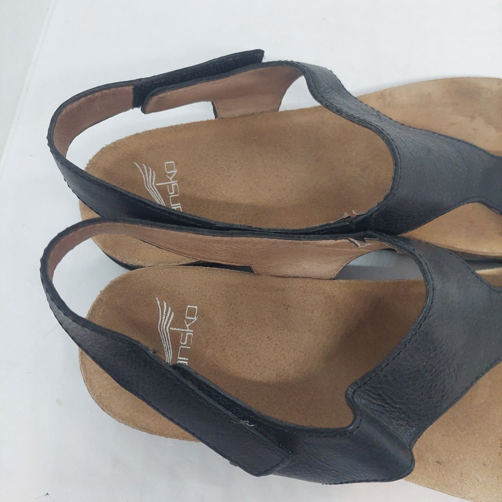 Dansko Reece Sandals Black Leather Thong Slide Womens Size EU 40 US 9.5-10