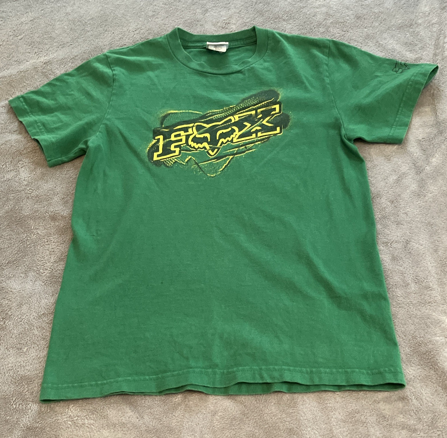 Vintage Y2K Fox Racing Graphic T-Shirt Men’s Small S Green Motocross Tee