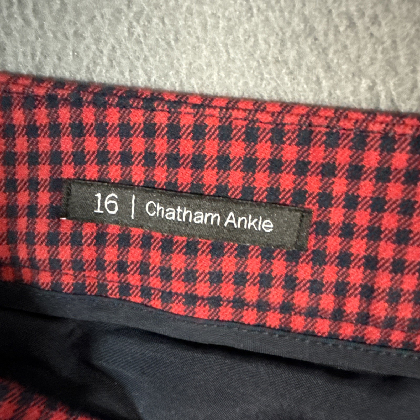 Talbots Pants Womens 16 Red Blue Chatham Ankle Shepard Check Side Zip Cotton