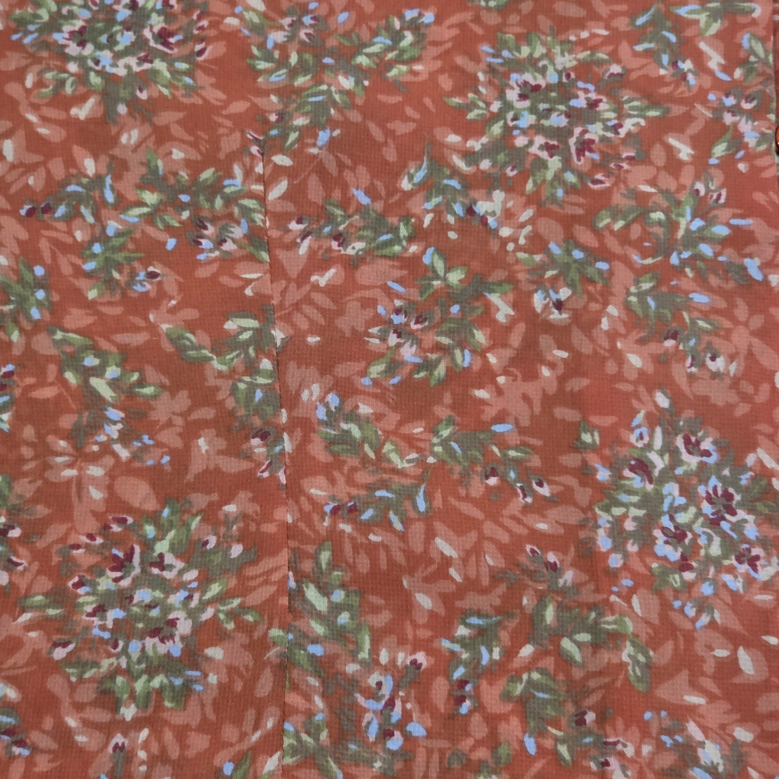 VTG C&B Womens XL Short Sleeve Button Up Shirt Orange Floral Calico Cottagecore