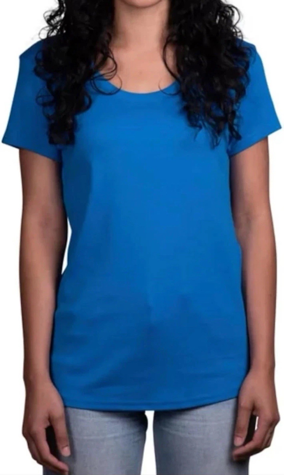 Kirkland Signature Ladies’ Pima Cotton Tee, Blue, Size Medium, 100% Pima Cotton.