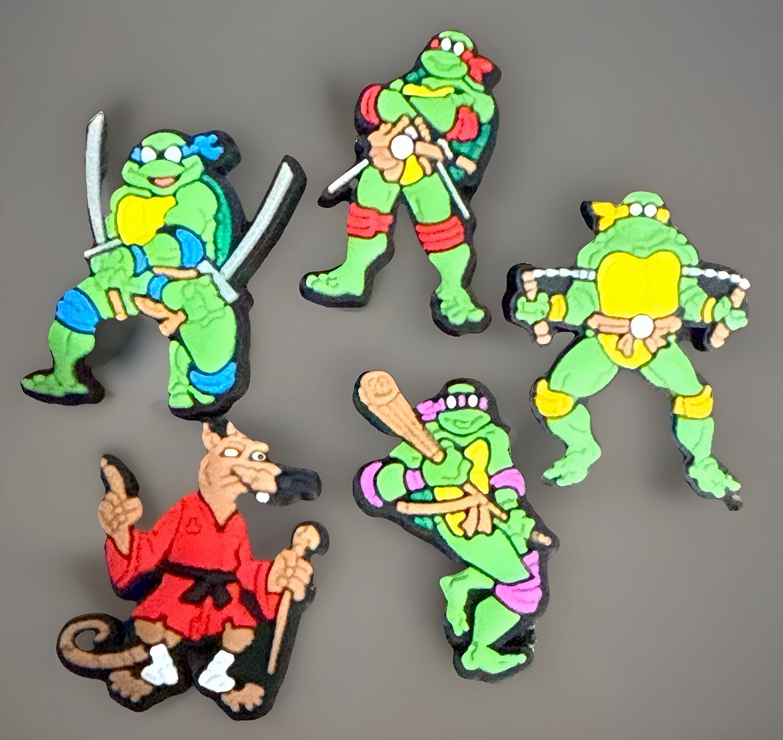 Teenage Mutant Ninja Turtles TMNT Clog Shoe Charms New Set (Compatible w. Crocs)