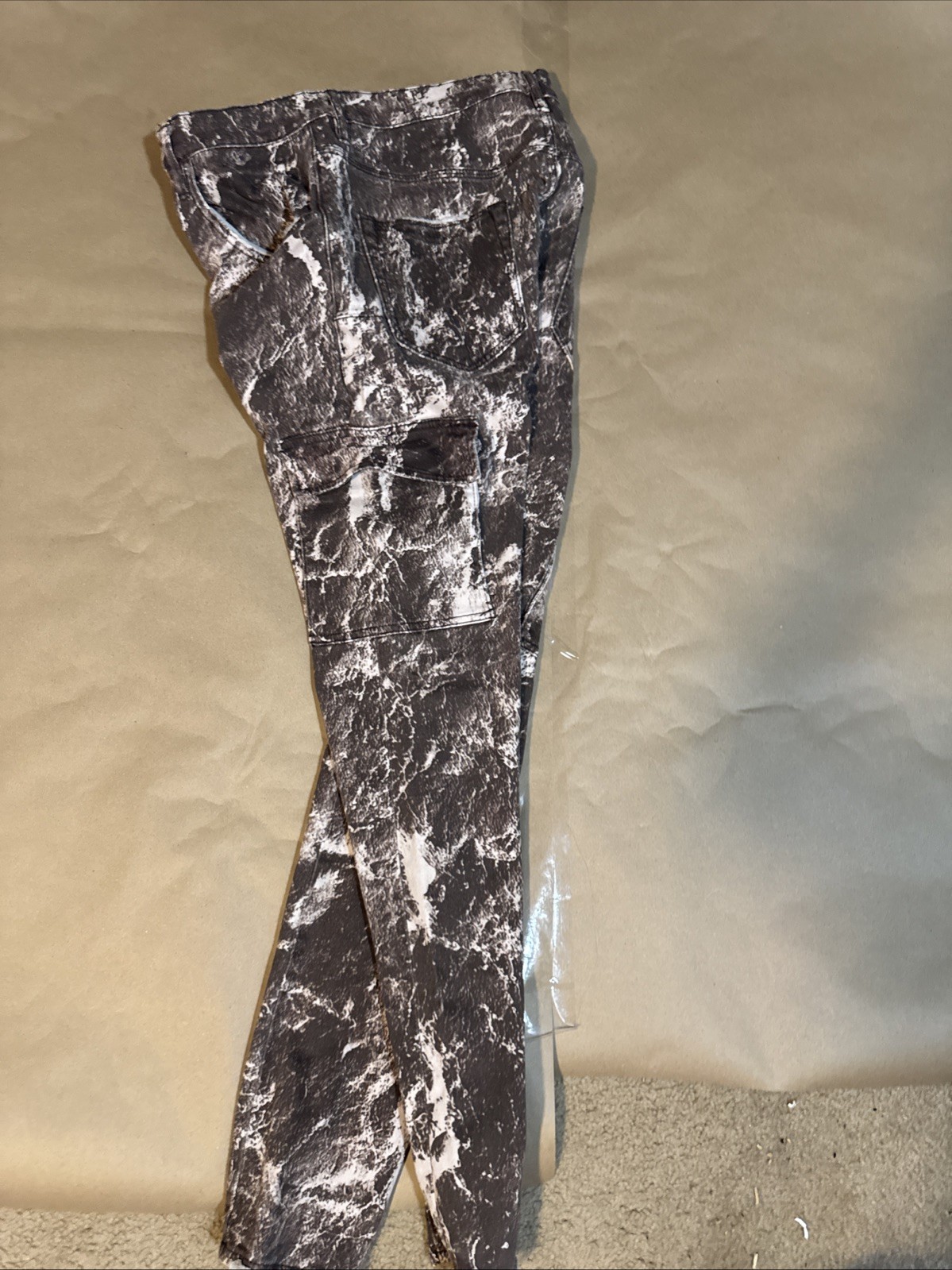 PURPLE BRAND CAMO PRINTED BROWN 33 SLIM FIT STRETCH JEANS MENS