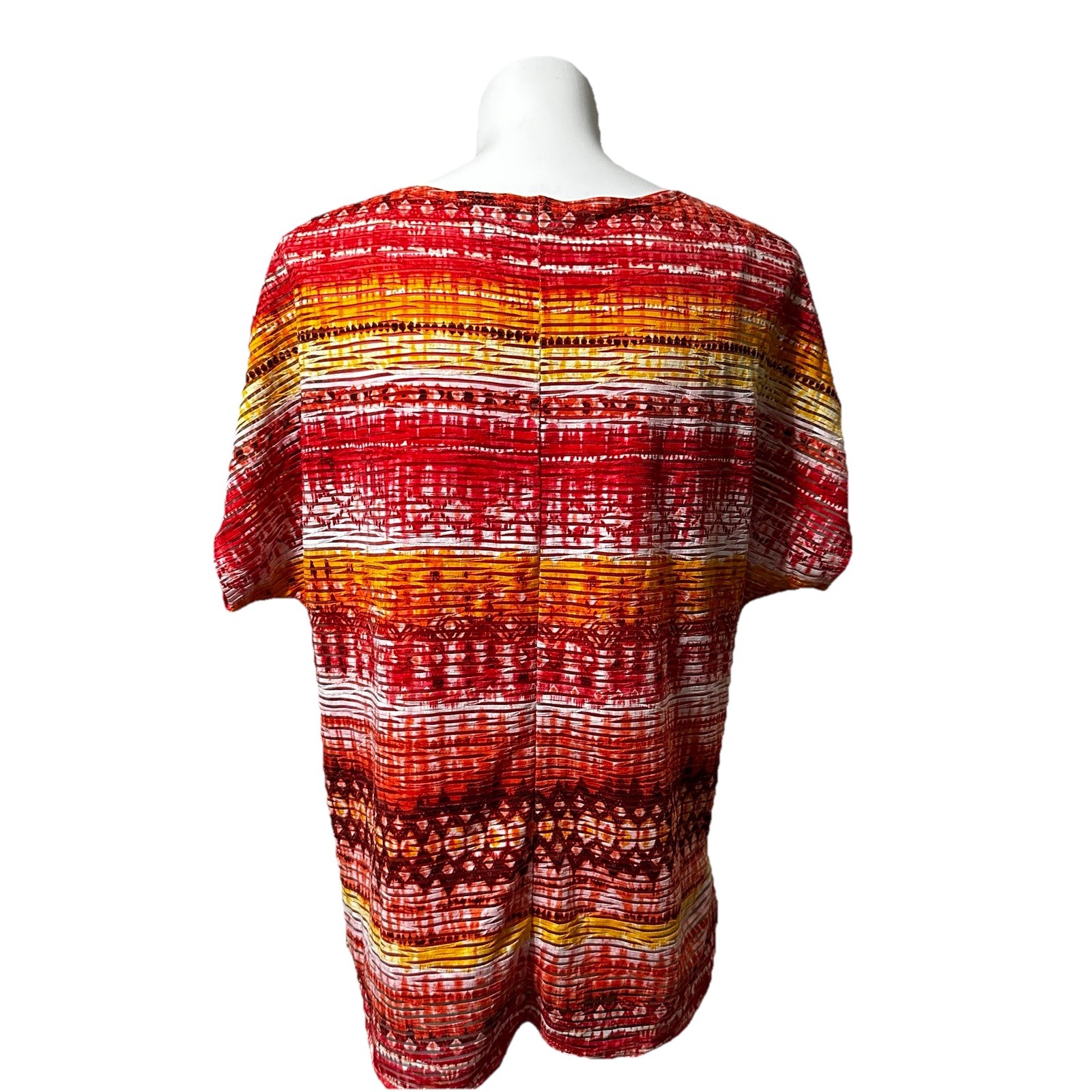 Kim Rogers Women’s XL Shirt Multicolor Short Sleeve Trendy Stylish Top