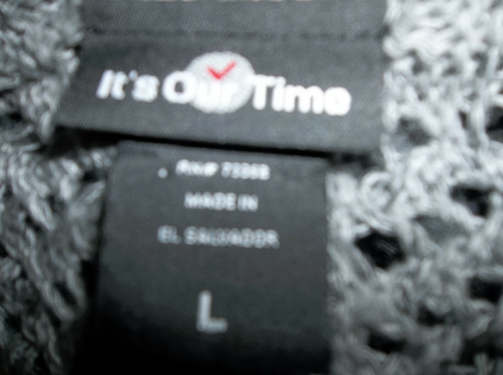 IT’S OUR TIME, Gray Open Front Cardigan, Hi-Lo Hem,  Acrylic Knit, Size Large