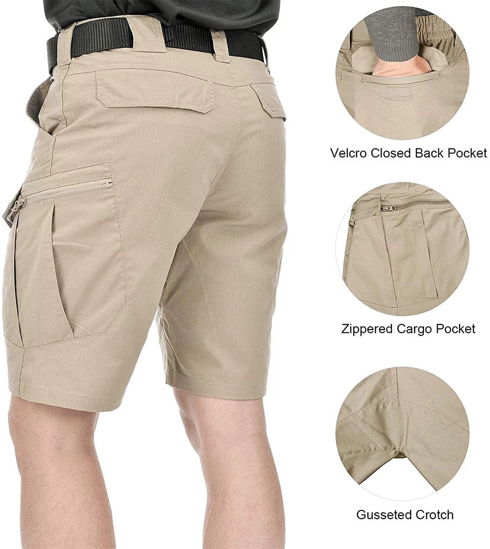 Mens Tactical Shorts Cargo Shorts Outdoor Waterproof Hiking Fishing Track Shorts
