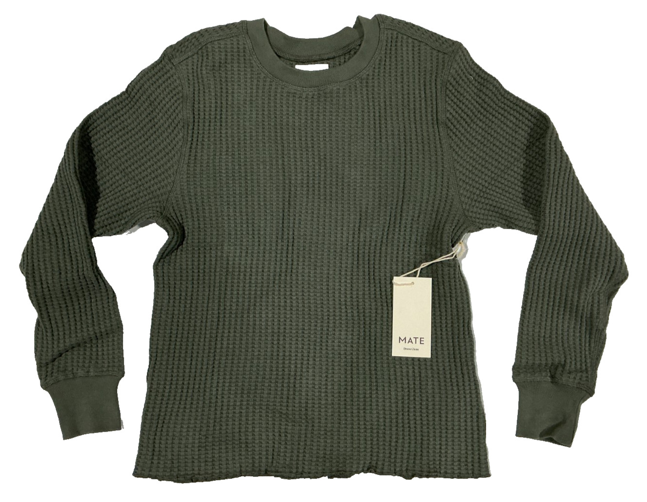 MATE Organic Waffle Crew Top Womens Small 100% Organic Cotton NWT JPR W2005