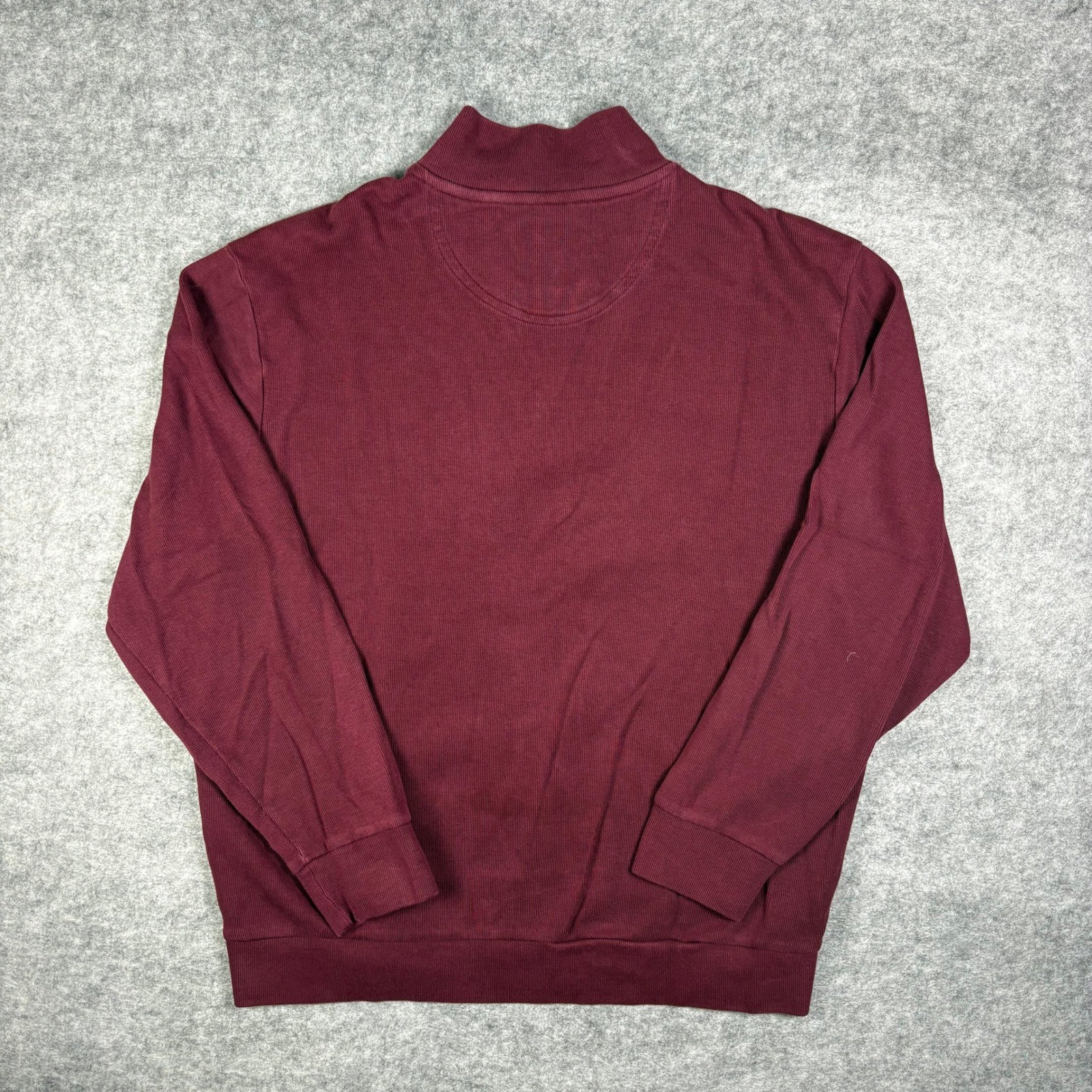 US Polo Assn Quarter Zip Pullover Sweater Mens 2XL Burgundy Ribbed Mock Neck