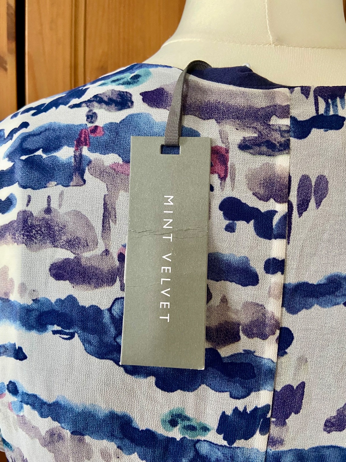 Mint Velvet Maxi Dress | Blue Stripe Chiffon | Short Sleeve | BNWT Size 10