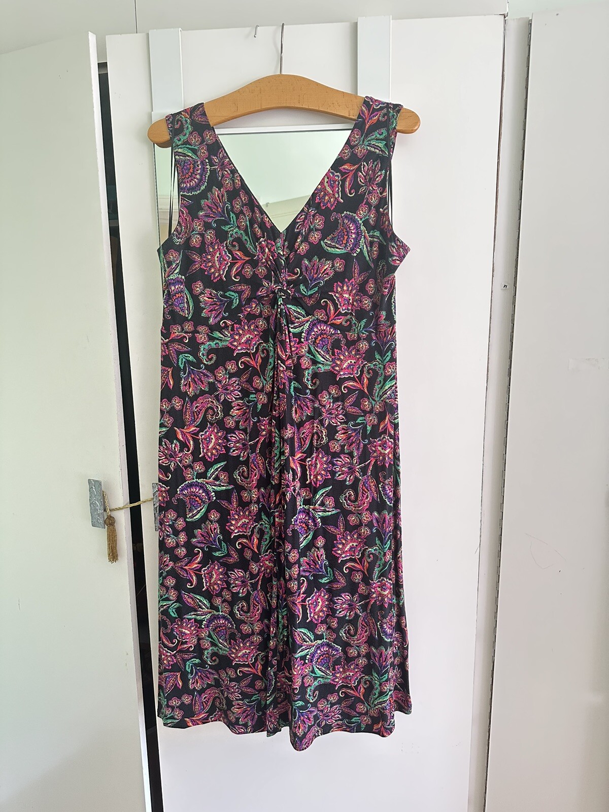 East Paisley Print Front Knot Dress Uk 14
