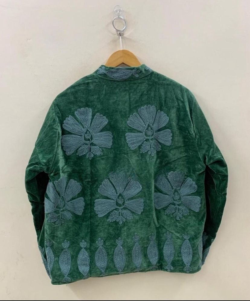 Velvet Suzani Jacket Featuring Traditional Uzbek Floral Embroidered~Handmade