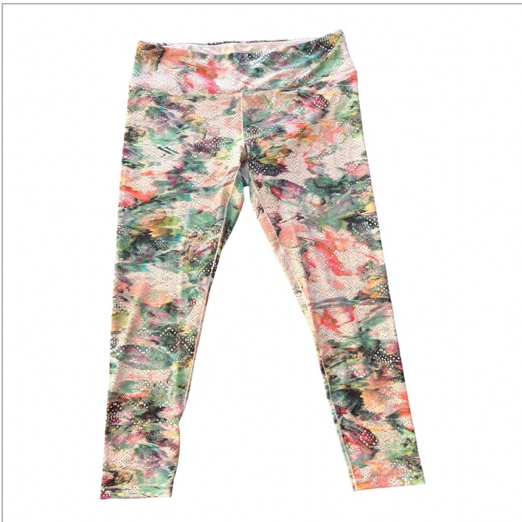 Prana Womens XL Multicolor Abstract Print High Rise Yoga Athletic Leggings