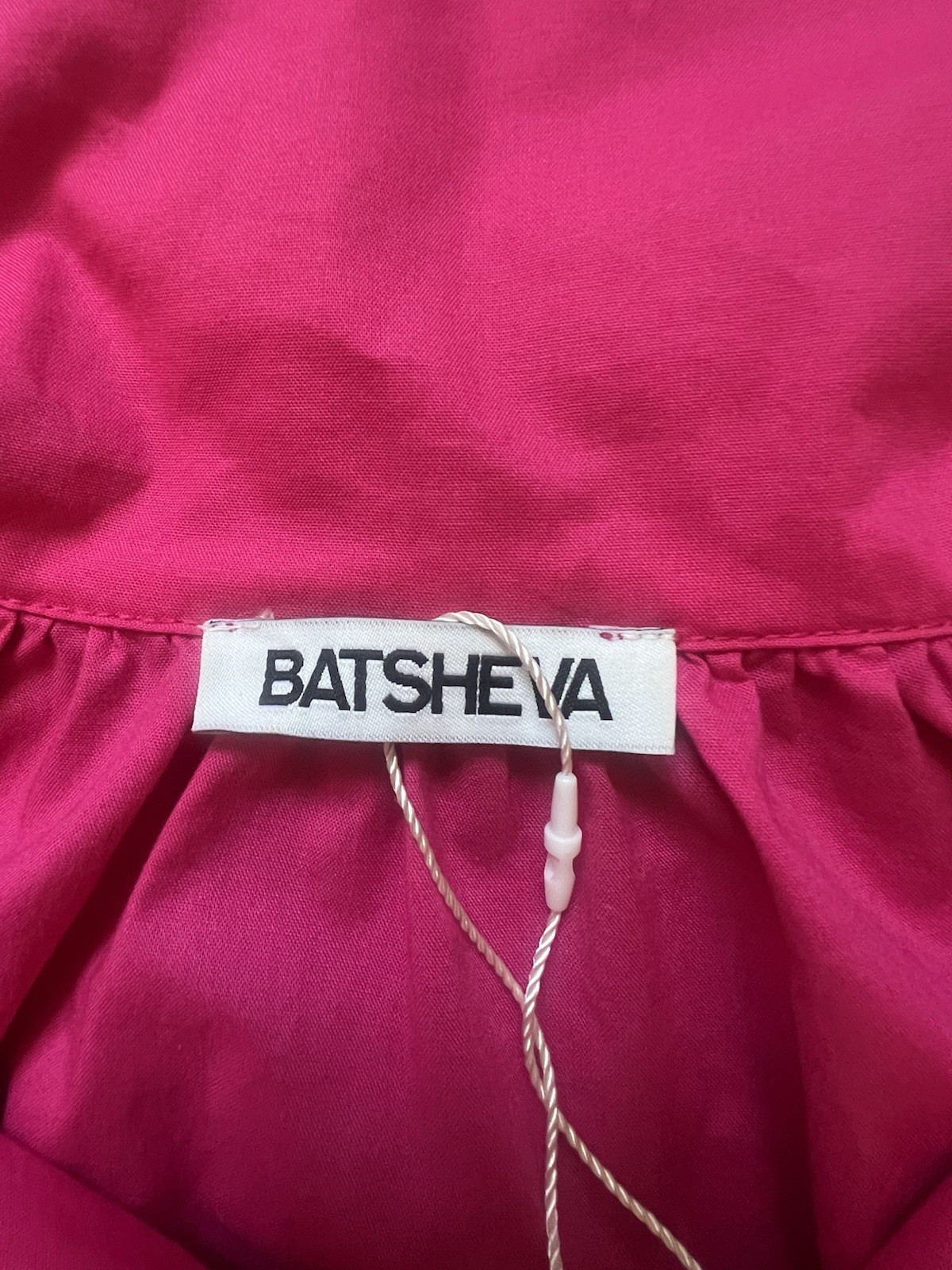 Batsheva Hot Pink Long Sleeves Button Down Shirt Dress Size S With Pockets