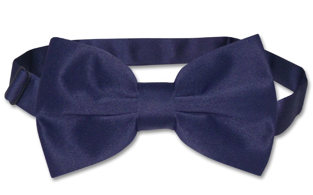 Vesuvio Napoli BOWTIE Solid NAVY BLUE Color Mens Bow Tie for Tuxedo or Suit