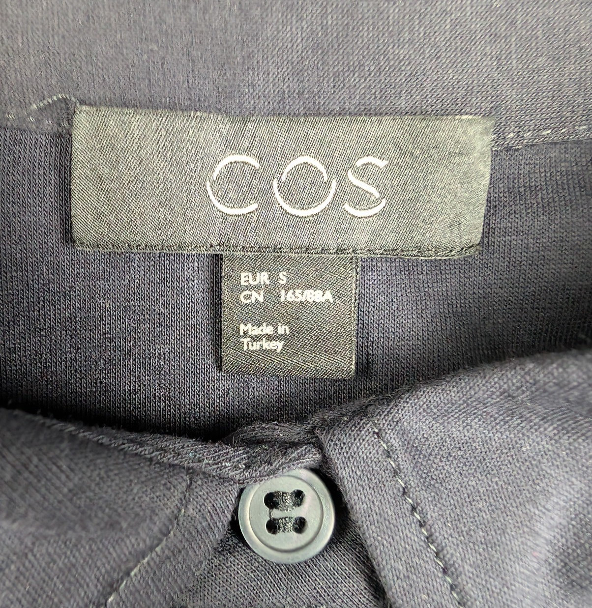 COS Shirt Dress Womens Small Cotton Relaxed Fit Lagenlook Quiet Luxury Navy Blue