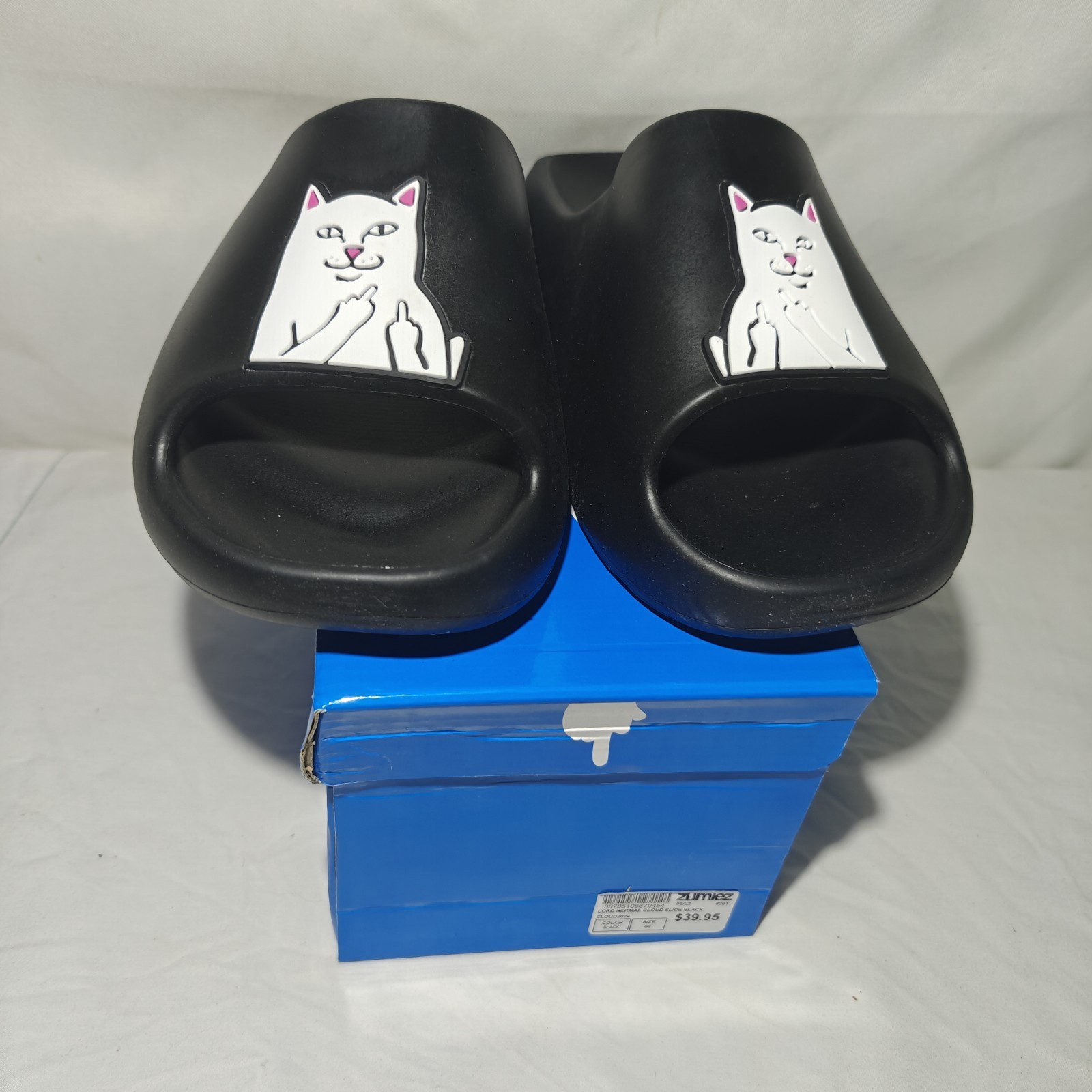 RIPNDIP Lord Nermal Slides Black Size 8/9 Brand New In Box