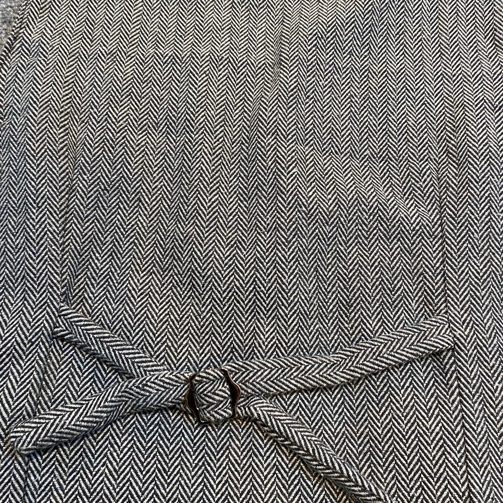 Gray Herringbone Tweed Waistcoat Formal Business Suit Vest Mens Small Button